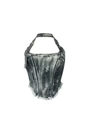 Addison Washed Halter Corset Top EDGE at Edge