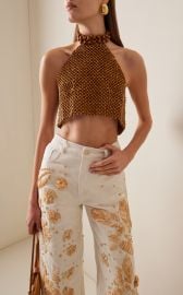 Adea Handmade Beaded Crop Top By Andres Otalora at Moda Operandi