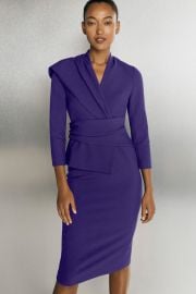 Adelaide Dress Dark Violet Stretch Tailoring - Welcome to the Fold LTD at The Fold London