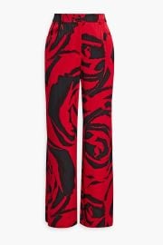 Adelaide Printed Satin Jacquard Wide Leg Pants at The Outnet