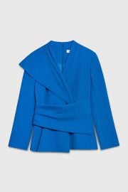 Adelaide Top Cerulean Blue Sculpt Stretch Wool Crepe - Welcome to the Fold LTD at The Fold London