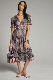 Adelia Ruffled Midi Dress at Anthropologie