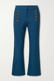 Adeline cropped button-embellished stretch-cotton flared pants at Net A Porter