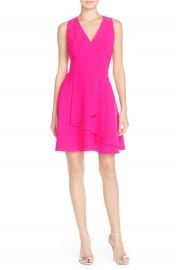 Adelyn Rae Asymmetrical Crepe Fit   Flare Dress at Nordstrom