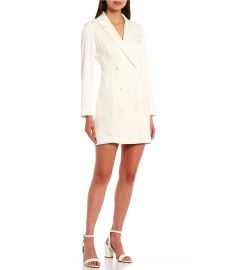 Adelyn Rae Long Sleeve Surplice Notch Collar Woven Double Breated Tuxedo Mini Dress  Dillardx27s at Dillards