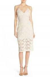 Adelyn Rae Tie Sides Lace Midi Sheath Dress at Nordstrom