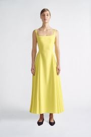 Adena Dress  Yellow Square Neck Midi Dress at Emilia Wickstead