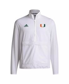 Adidas Men39s White Miami Hurricanes Coaches Sideline Half-Zip Jacket - Macy39s at Macys