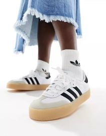 Adidas Sambae sneakers with rubber sole in white and black at ASOS