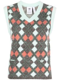 Adidas x Wales Bonner Argyle Knitted Vest - at Farfetch