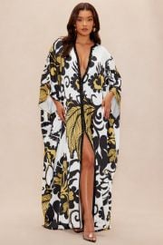Adima Embellished Satin Kaftan - Goldcombo Fashion Nova at Fashion Nova