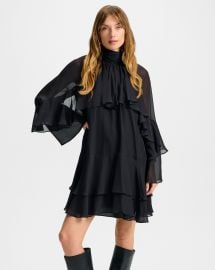 Adlington Silk Mini Dress in Black at Veronica Beard