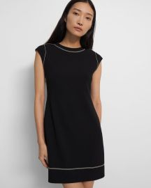 Admiral Crepe Embroidered Shift Dress at Theory