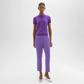 Admiral Crepe High-Waist Slim Crop Pant Theory at Theory