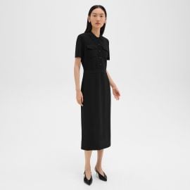 Admiral Crepe Military Midi Dress at Theory