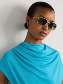 Admiral square-frame gold- and silver-tone titanium sunglasses at Net a Porter