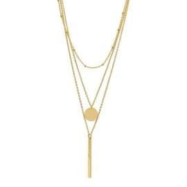 Adornia Tarnish Resistant 14k Gold Plated Layered Pendant Necklace Set Target at Target