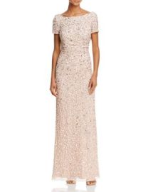 Adrianna Papell Beaded Cowl-Back Gown Bloomingdales at Bloomingdales