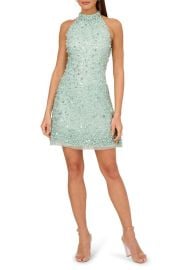 Adrianna Papell Beaded Halter Dress at Nordstrom