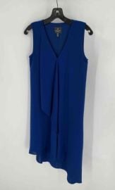 Adrianna Papell Blue Womenaposs Sleeveless V-Neck Midi Asymmetrical Sheath Dress 2 eBay at eBay