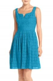 Adrianna Papell Capri Eyelet Fit and Flare Dress Regular and Petite at Nordstrom