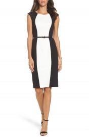 Adrianna Papell Colorblock Crepe Sheath Dress at Nordstrom