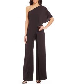 Adrianna Papell Crepe One Shoulder Jumpsuit at Dillards