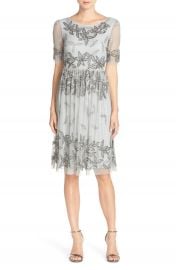 Adrianna Papell Elbow Sleeve Beaded Cocktail Dress at Nordstrom