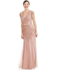 Adrianna Papell Embellished Cap Sleeve Gown at Macys