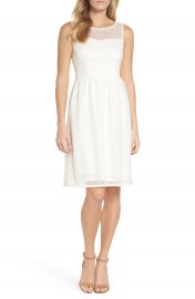 Adrianna Papell Embroidered Diamonds Fit   Flare Dress at Nordstrom