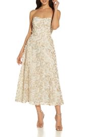 Adrianna Papell Embroidered Strapless Fit Flare Dress at Nordstrom