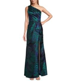 Adrianna Papell Floral Jacquard One Shoulder Sleeveless Mermaid Gown Dillardx27s at Dillards