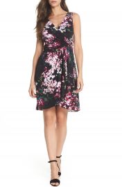 Adrianna Papell Floral Print Twist Front Dress at Nordstrom