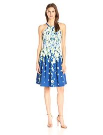 Adrianna Papell Garden Party Placed Floral Print Dress at Amazon