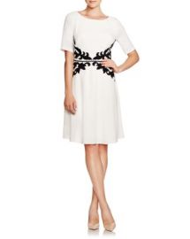 Adrianna Papell Lace Appliqu  Fit-and-Flare Dress at Bloomingdales