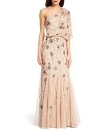 Adrianna Papell One Shoulder Gown at Dillards