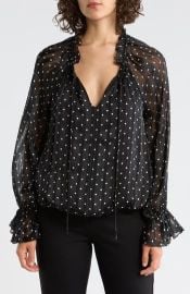 Adrianna Papell Print Woven Top in Blush/Black Dot at Nordstrom Rack at Nordstrom Rack