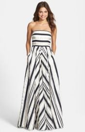 Adrianna Papell Ribbon Stripe Strapless Dress at Nordstrom