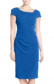 Adrianna Papell Ruched Matte Stretch Crepe Sheath Dress at Nordstrom