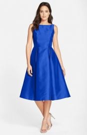 Adrianna Papell Sleeveless Mikado Fit and Flare Midi Dress at Nordstrom