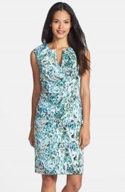 Adrianna Papell Surplice Floral Print Sheath Dress at Nordstrom