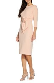 Adrianna Papell Tie Waist Crepe Sheath Dress at Nordstrom
