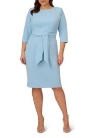 Adrianna Papell Tie Waist Crepe Sheath Dress at Nordstrom