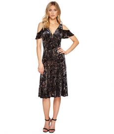 Adrianna Papell Velvet Burnout Midi Dress at Zappos