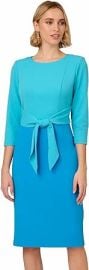 Adrianna Papell Women39s Colorblock Tie Front Dress at Mens Clothing store at Amazon