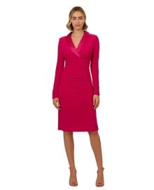 Adrianna Papell Womens Jersey Tuxedo Sheath Dress - Macys at Macys