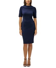 Adrianna Papell Womens Short-Sleeve Sheath Dress - Macys at Macys