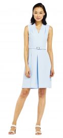 Adrianna Papell sleeveless A Line Dress with Belted Waist at Adrianna Papell