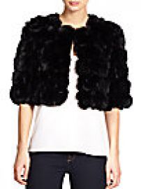 Adrienne Landau Cropped Rabbit Fur Jacket br at Saks Fifth Avenue