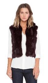 Adrienne Landau Textured Rabbit Fur Vest in Merlot  REVOLVE at Revolve